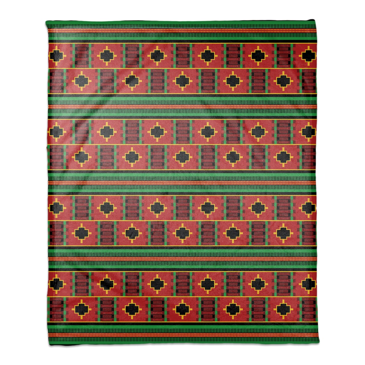 Kwanzaa Red, Green & Black Pattern Coral Fleece Blanket